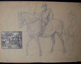 Untitled Sketch of Horse and Rider