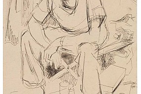 Seated man in pencil