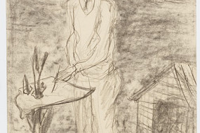 Sketch of a painter smoking