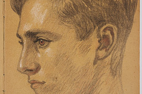Profile sketch of a young man